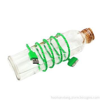 Fabric Braided Round USB Data Cable for iPhone 4/4S